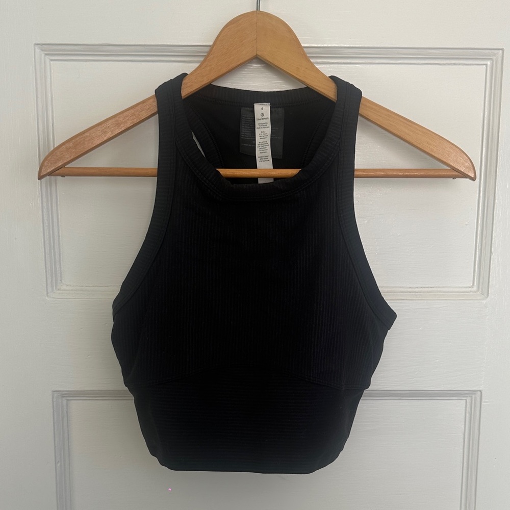 lululemon athletica Black Ribbed Crop Top